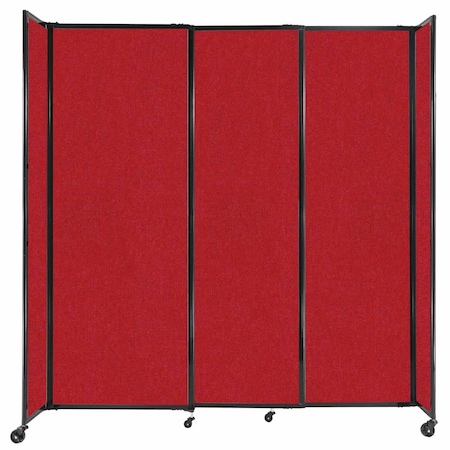 Versare StraightWall Sliding Portable Partition 7'2" x 7'6" Red Fabric 1490327